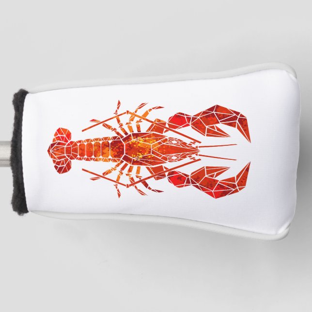 Red polygonal lobster golf head cover (Front)