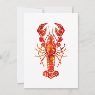 Red polygonal lobster holiday card