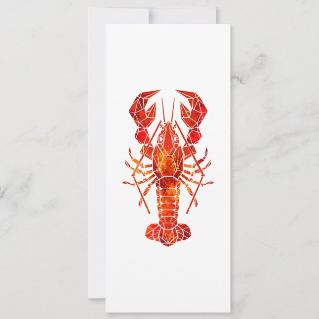 Red polygonal lobster invitation (Front)