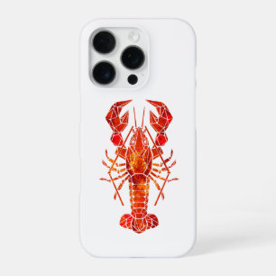 Red polygonal lobster iPhone 16 pro case