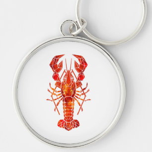 Red polygonal lobster keychain