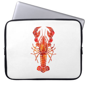 Red polygonal lobster laptop sleeve