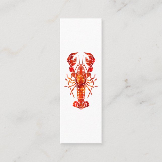 Red polygonal lobster mini business card (Front)