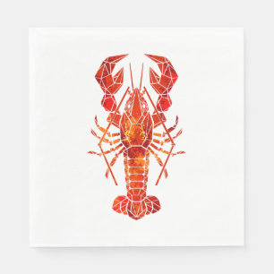 Red polygonal lobster napkin