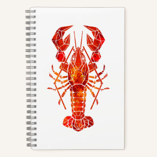 Red polygonal lobster notebook