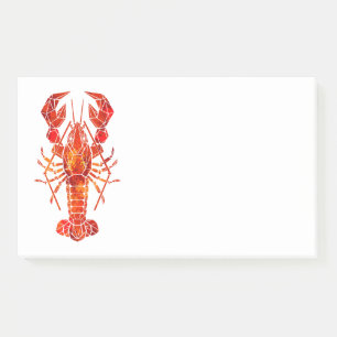 Red polygonal lobster post-it notes