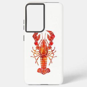 Red polygonal lobster samsung galaxy case