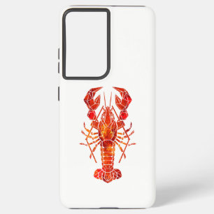 Red polygonal lobster samsung galaxy case