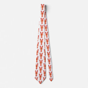 Red polygonal lobster tie