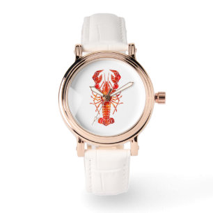 Red polygonal lobster watch