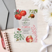 Red Pomegranate Botanical Mediterranean Wedding