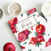 Red Pomegranate Customizable Recipe Book