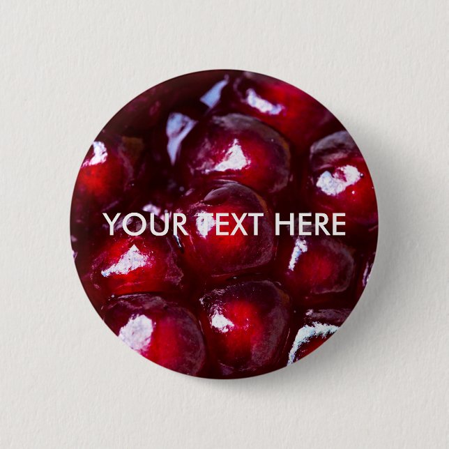 Red Pomegranate Seeds 2 Inch Round Button (Front)
