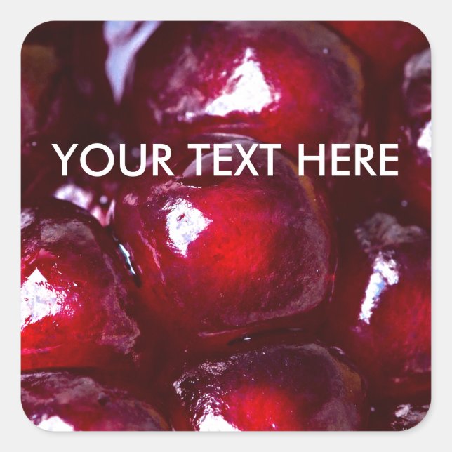 Red Pomegranate Seeds Square Sticker (Front)