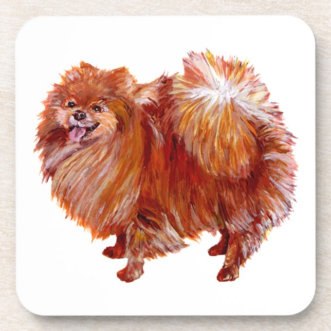 Red Pomeranian Coaster (Front)
