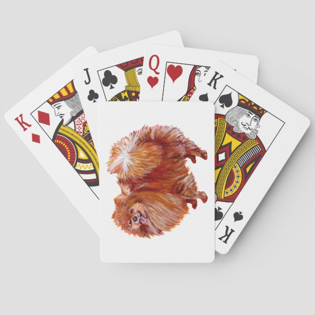 Red Pomeranian Playing Cards (Back)