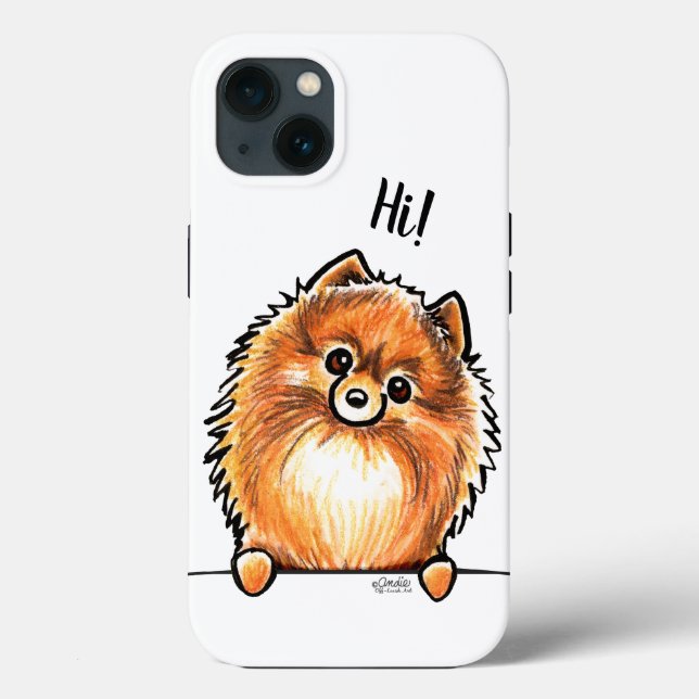 Red Pomeranian Says Hi Case-Mate iPhone Case (Back)