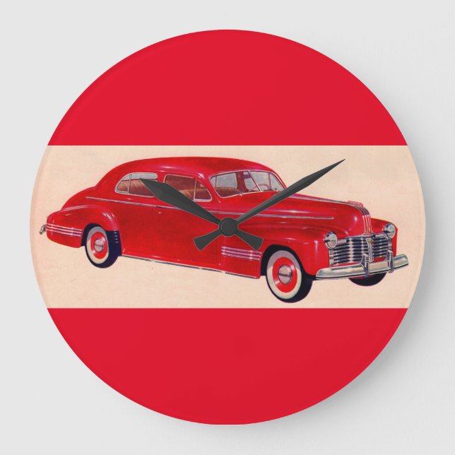 red Pontiac Torpedo Large Clock (Front)