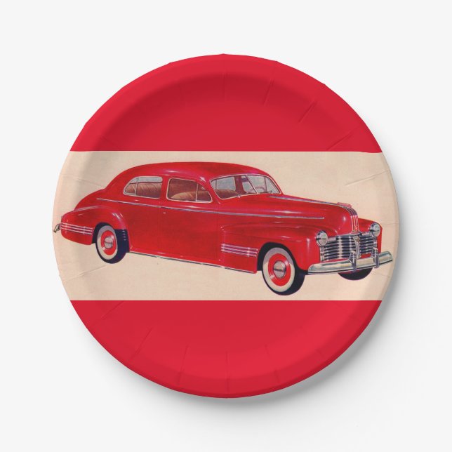 red Pontiac Torpedo Paper Plate (Front)