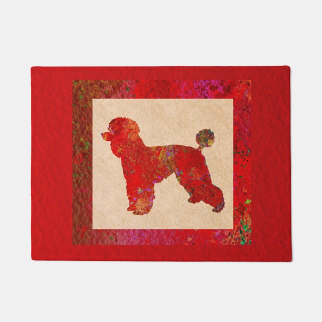 Red Poodle Doormat (Front)