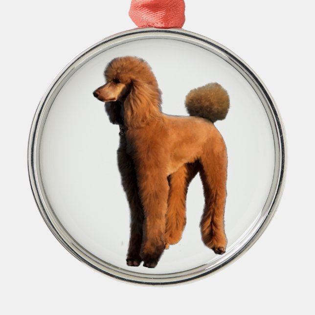 red poodle metal ornament (Front)