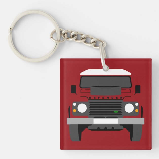 Red Pop Art Classic Land Rover Car (Devant)