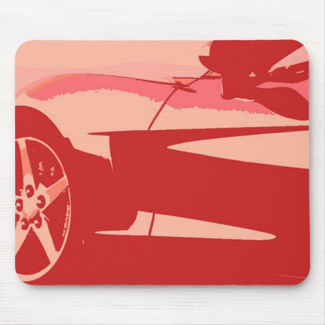 Red Pop Art Corvette Mouse Pad (Front)