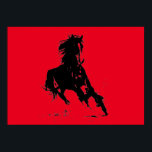 Red Pop Art Horse Poster<br><div class="desc">Horse Artwork - Modern Digital Animal Art - Running Horse Freedom Pop Art</div>