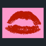 Red Pop Art Lips Poster<br><div class="desc">The Red Pop Art Lips design is a graphic pair of lips in a bright and bold shade of red. The design is reminiscent if someone having kissed a napkin and leaving a red lipstick print. If you or someone you know loves their lips big, bold and red; then the...</div>