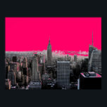 Red Pop Art New York City Poster Print<br><div class="desc">Red - Black & White New York City - Manhattan Skyscrapers Digital Art Image</div>