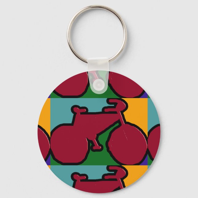 red pop bike silhouette keychain (Front)