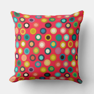 red pop spot throw pillow