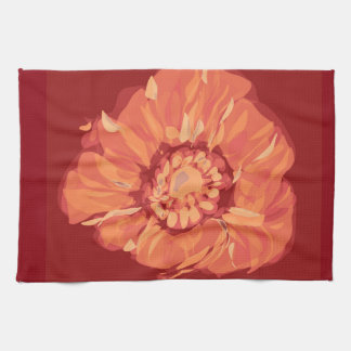 red poppie kitchen towel