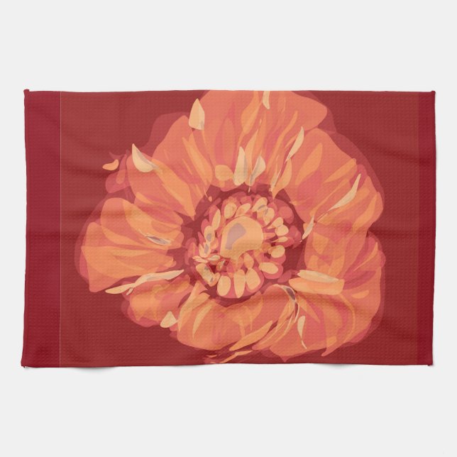 red poppie kitchen towel (Horizontal)