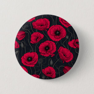 Red Poppies 2 Inch Round Button
