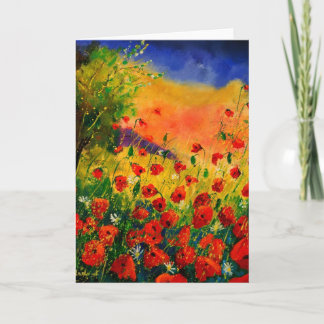 red poppies 45 card