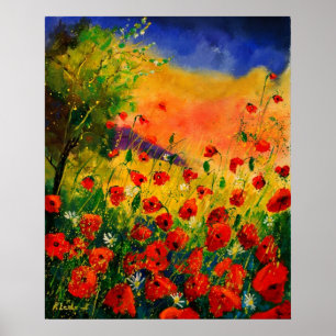 red poppies 45 poster
