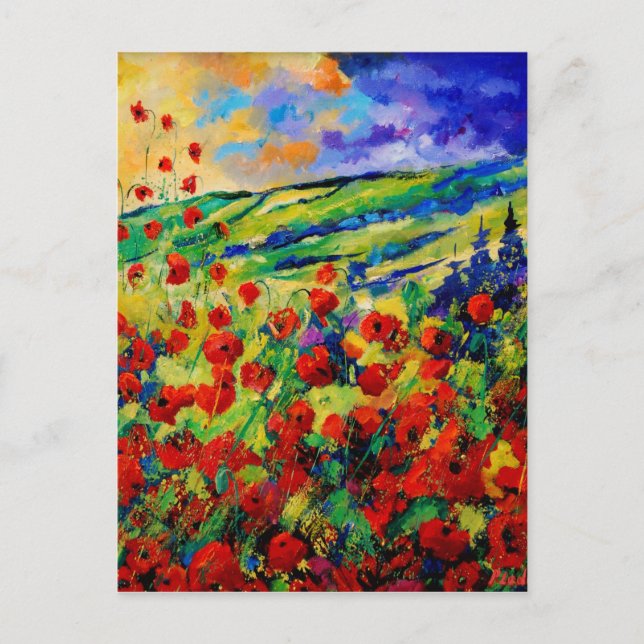 red poppies 78 postcard (Front)