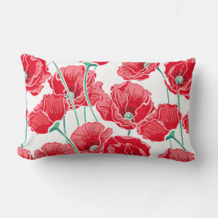 Red Poppies Accent Pillow