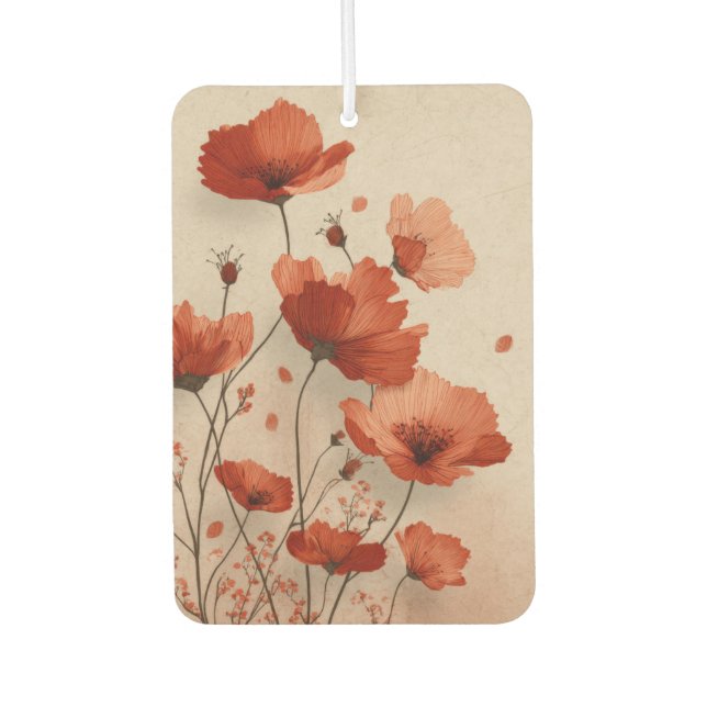 Red poppies.  air freshener (Front)