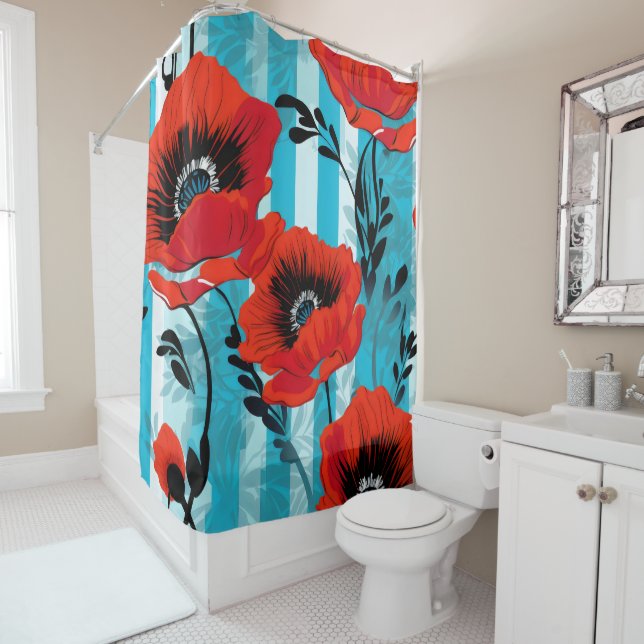 Red Poppies and blue stripes (In Situ)
