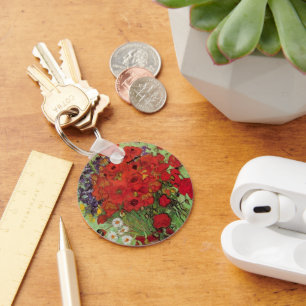 Red Poppies and Daisies by Vincent van Gogh Keychain