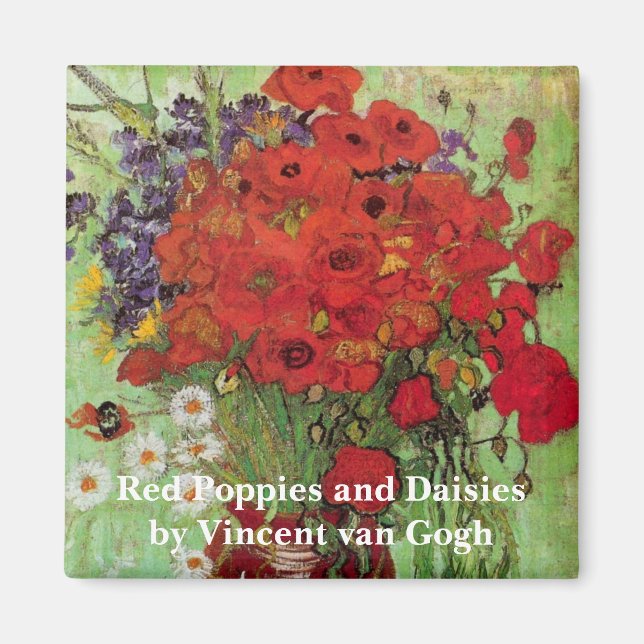 Red Poppies and Daisies by Vincent van Gogh Magnet (Front)