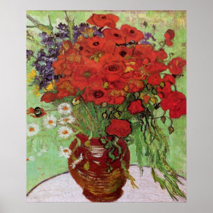 Red Poppies and Daisies By Vincent Van Gogh Poster