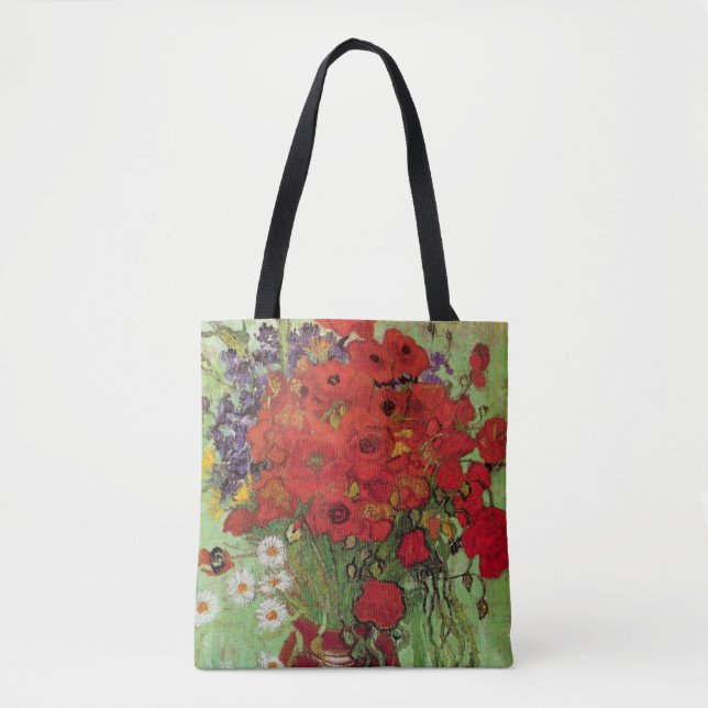 Red Poppies and Daisies by Vincent van Gogh Tote Bag (Front)