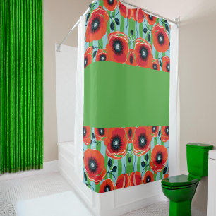 Red Poppies Apple Green
