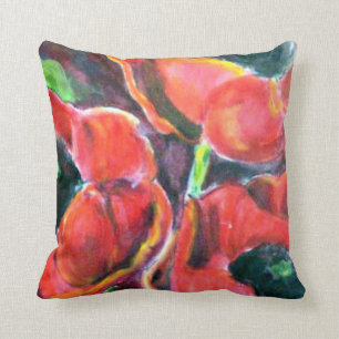 Red Poppies artwork Throw Pillow