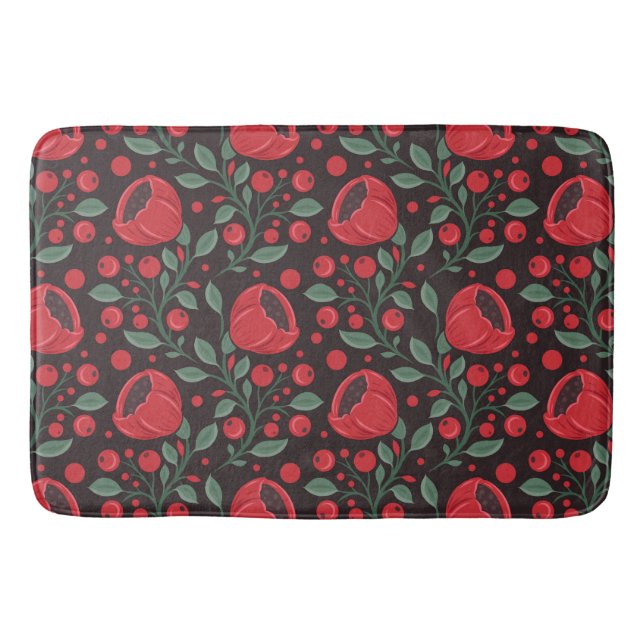 Red poppies bath mat (Front)