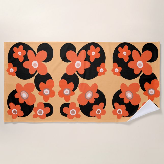 Red poppies beach towel (Front)