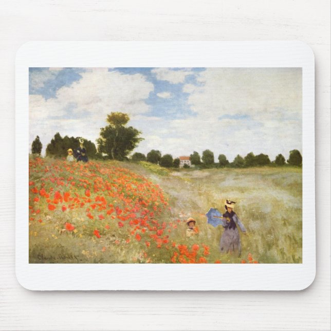 Red Poppies Blooming - Claude Monet Mouse Pad (Front)